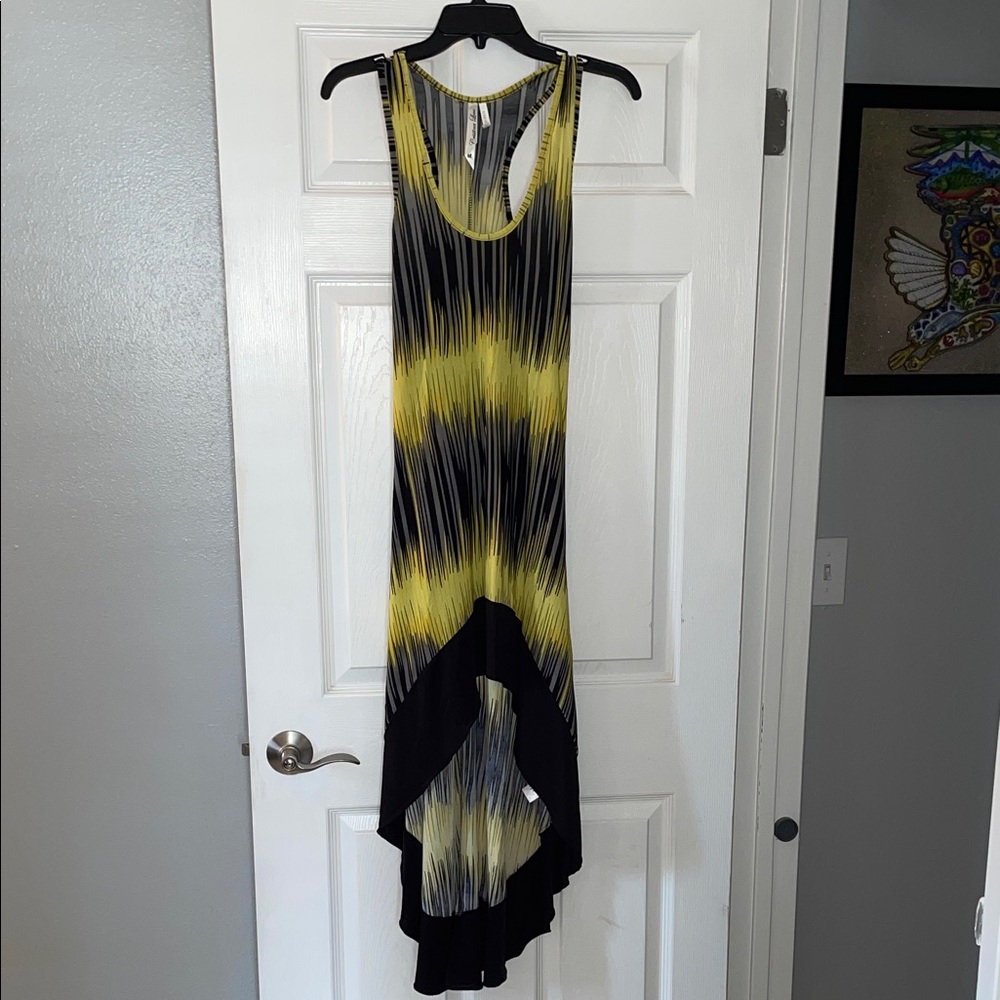 Cristinalove Yellow and Black High Low Dress